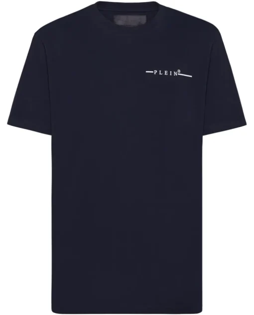 Granatowy T-shirt z printem