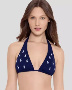 Grantowy top od bikini z logo