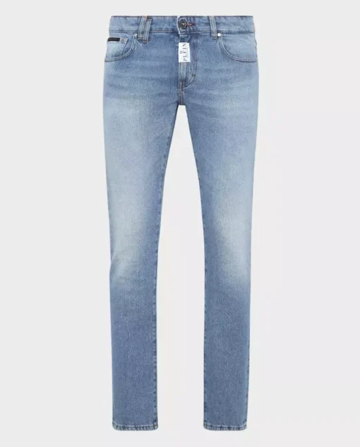 Jasno niebieskie spodnie jeansowe Super Fit