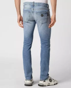 Jasno niebieskie spodnie jeansowe Super Fit