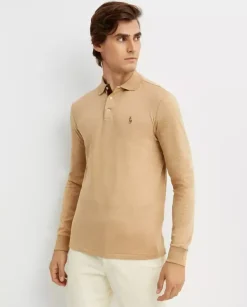 Jasnobrązowa bluzka polo Slim Fit