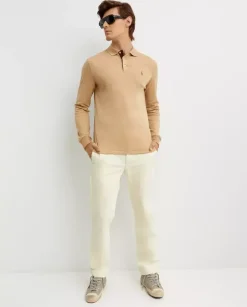 Jasnobrązowa bluzka polo Slim Fit
