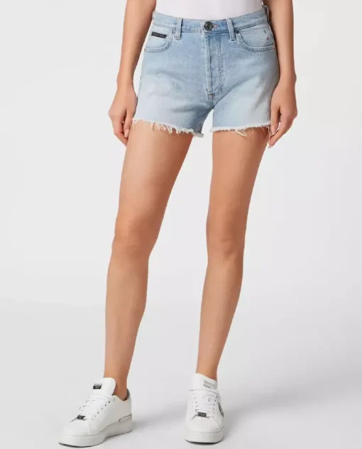 Jasnoniebieskie jeansowe spodenki Hot Pants