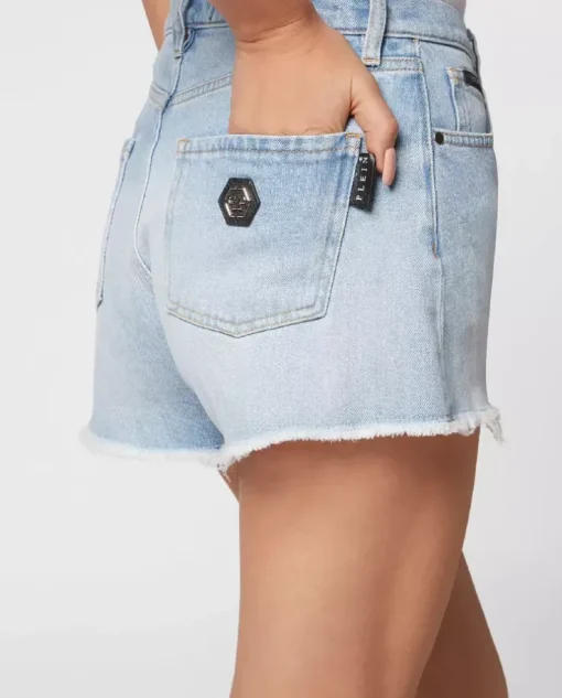 Jasnoniebieskie jeansowe spodenki Hot Pants