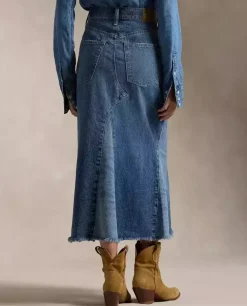 Jeansowa spódnica midi