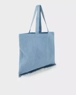 Jeansowa torba shopper z logo