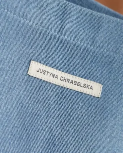 Jeansowa torba shopper z logo