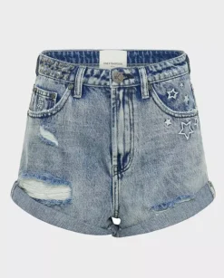 Jeansowe shorty z wysokim stanem