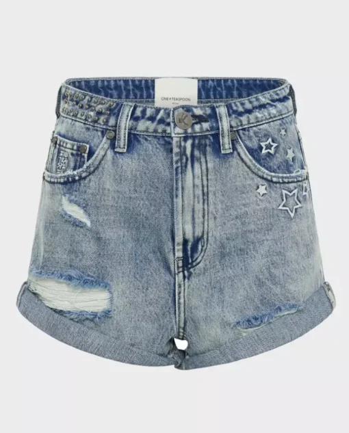 Jeansowe shorty z wysokim stanem