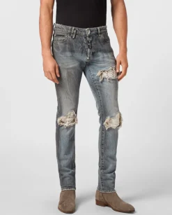 Jeansy z przetarciami Skinny Fit