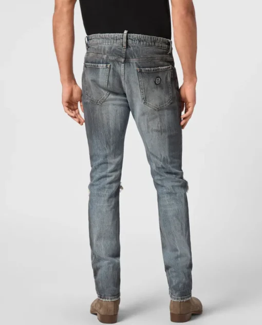 Jeansy z przetarciami Skinny Fit