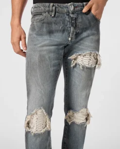 Jeansy z przetarciami Skinny Fit