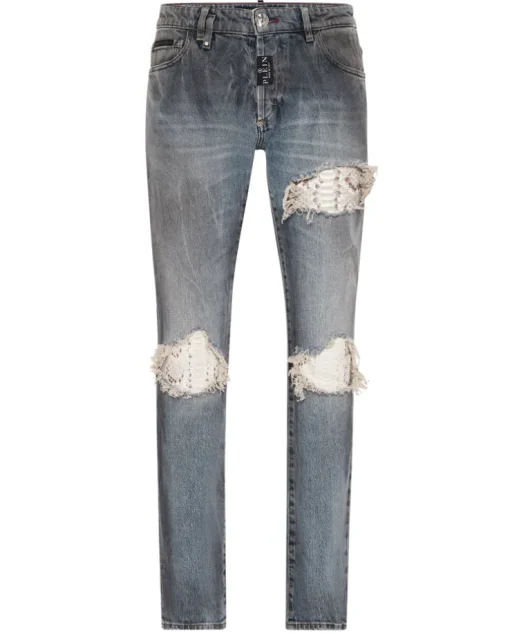 Jeansy z przetarciami Skinny Fit