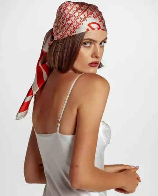 Jedwabna apaszka Monogram Red