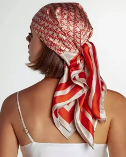 Jedwabna apaszka Monogram Red