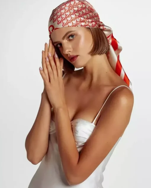 Jedwabna apaszka Monogram Red