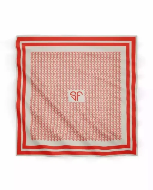 Jedwabna apaszka Monogram Red