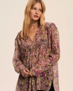Jedwabna bluzka Amora Paisley
