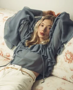 Jedwabna bluzka z falbanami Chloe