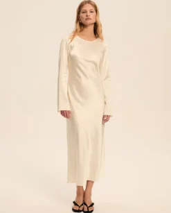 Jedwabna sukienka Sangria maxi