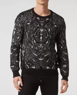 Kaszmirowo-jedwabny sweter Paisley Bandana