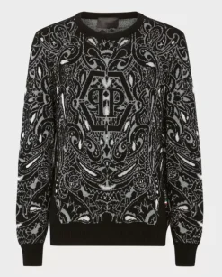Kaszmirowo-jedwabny sweter Paisley Bandana
