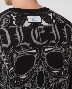 Kaszmirowo-jedwabny sweter Paisley Bandana