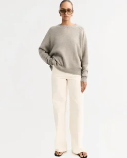 Kaszmirowy szary sweter Boyfriend