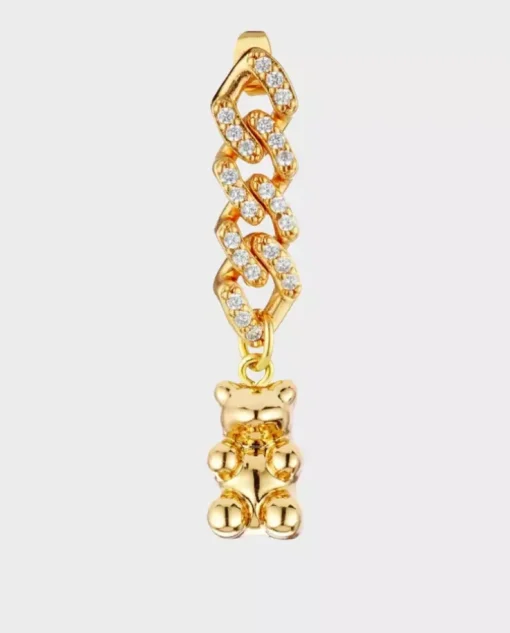 Kolczyk ze złoconym misiem Nostalgia Earring