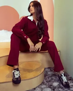 Komplet z bluzą i spodniami Burgundy Dynamic
