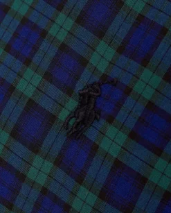 Koszula w kratę z wyszywanym logo