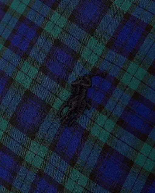 Koszula w kratę z wyszywanym logo