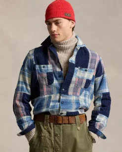Koszula w patchworkową kratę Classic Fit