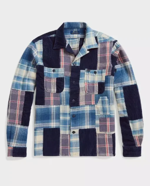 Koszula w patchworkową kratę Classic Fit