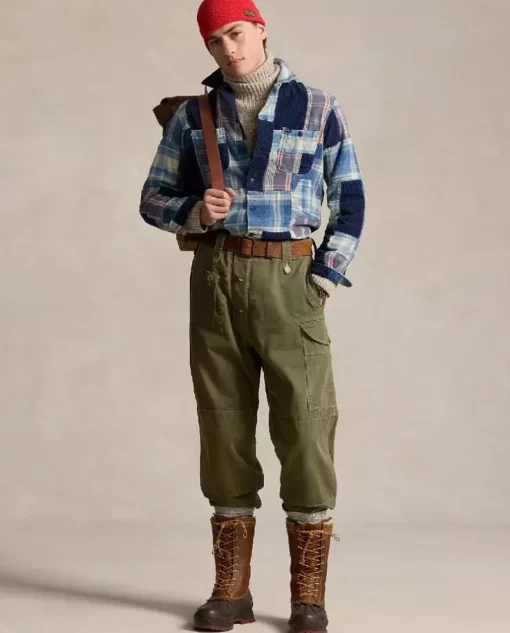 Koszula w patchworkową kratę Classic Fit