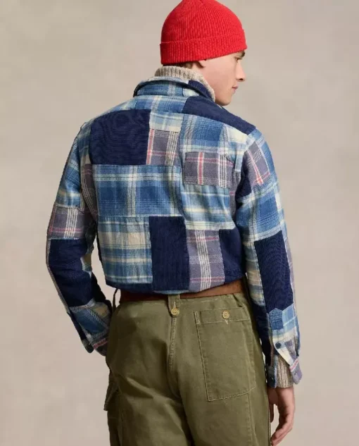 Koszula w patchworkową kratę Classic Fit