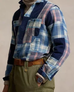 Koszula w patchworkową kratę Classic Fit