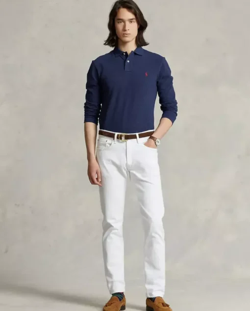 Koszulka polo z długim rękawem Slim Mesh Fit