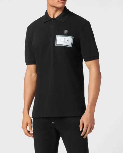 Koszulka polo z naszywką z logo
