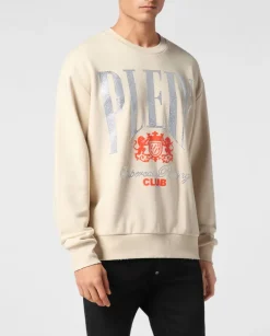 Kremowa bluza z printem