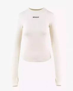 Kremowy longsleeve z logo