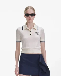 Kremowy top polo