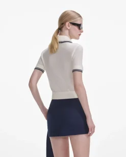 Kremowy top polo