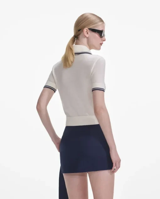 Kremowy top polo