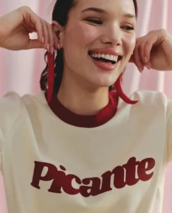Kremowy t-shirt Picante