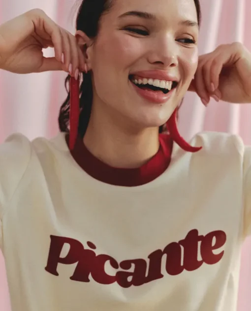 Kremowy t-shirt Picante