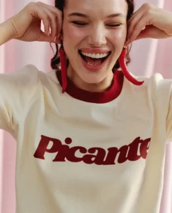 Kremowy t-shirt Picante