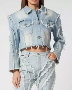 Krótka kurtka jeansowa oversize