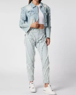 Krótka kurtka jeansowa oversize
