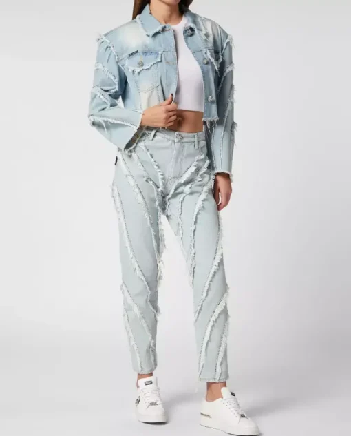 Krótka kurtka jeansowa oversize